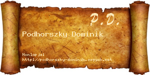 Podhorszky Dominik névjegykártya